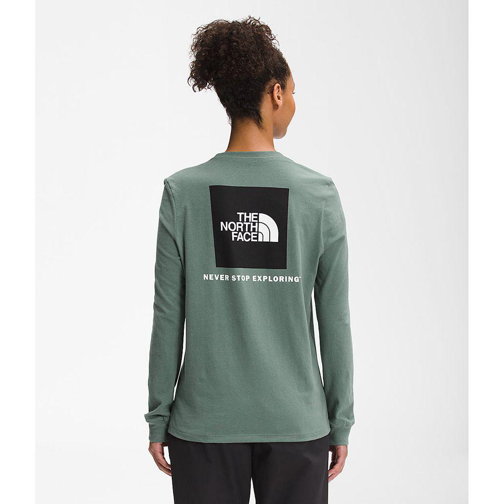 The North Face Long Sleeve Box Nse Γυναικεια Μπλούζα Με Μακρύ Μανίκι - Πρασινο (PRSQ41829)